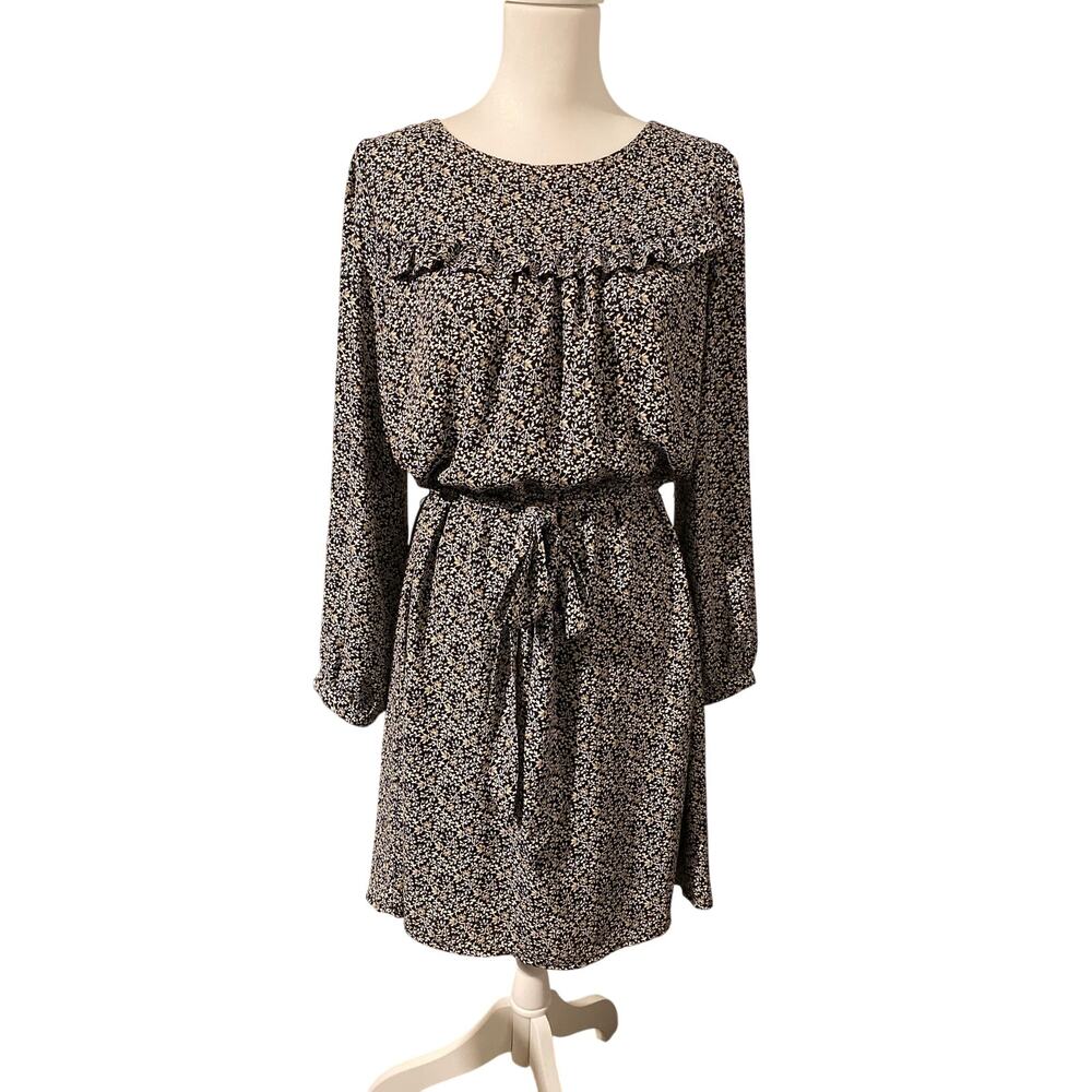 LOFT Petites Peasant Boho Dress Blouson Top Floral Print Size 12P